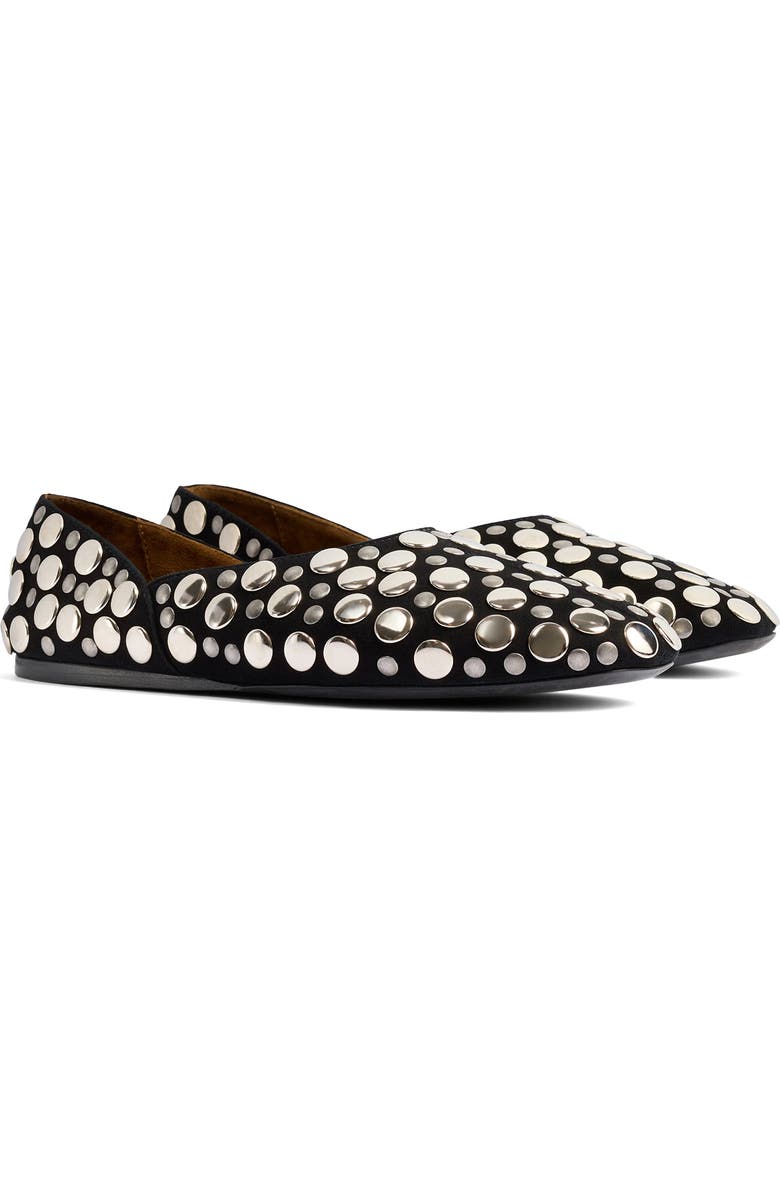 Khaite Jane Stud Ballet Flat, Main, color, 200 Black