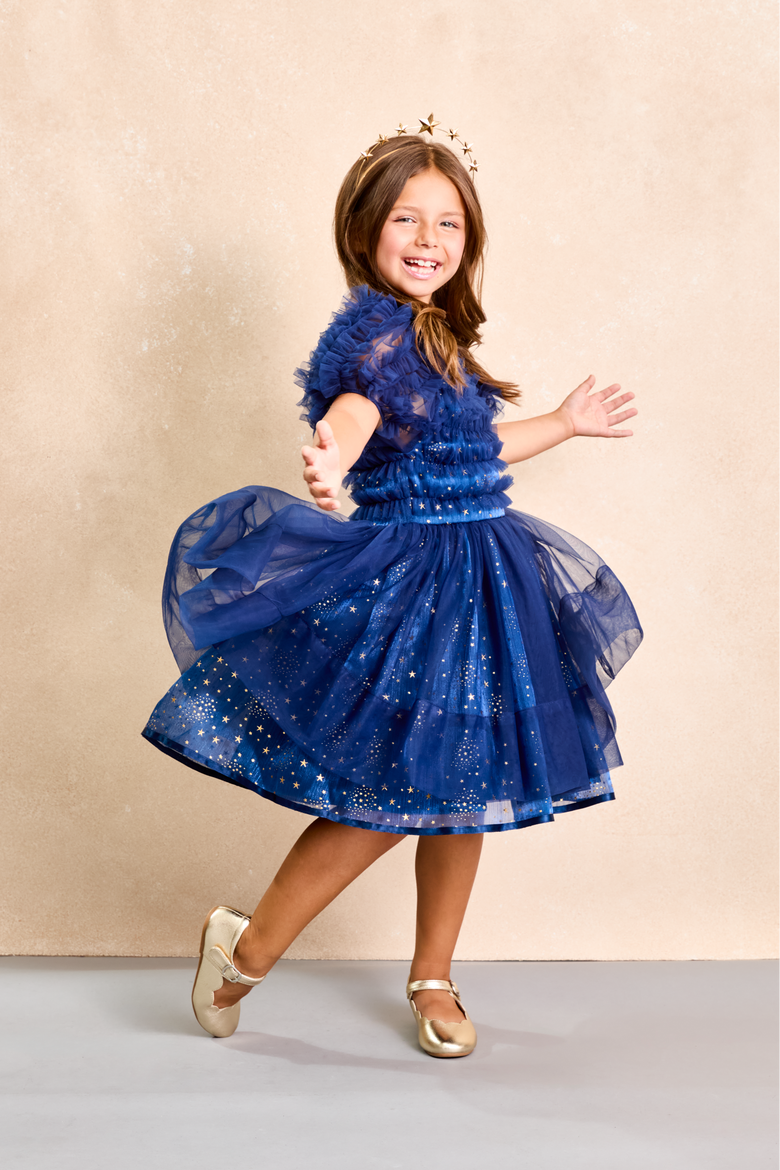 Celestial Dress for Girls, Alternate, color, Navy