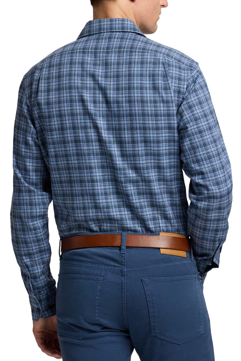 Aston Plaid Brushed Cotton Button-Up Shirt, Alternate, color, VINTAGE INDIGO PLAID