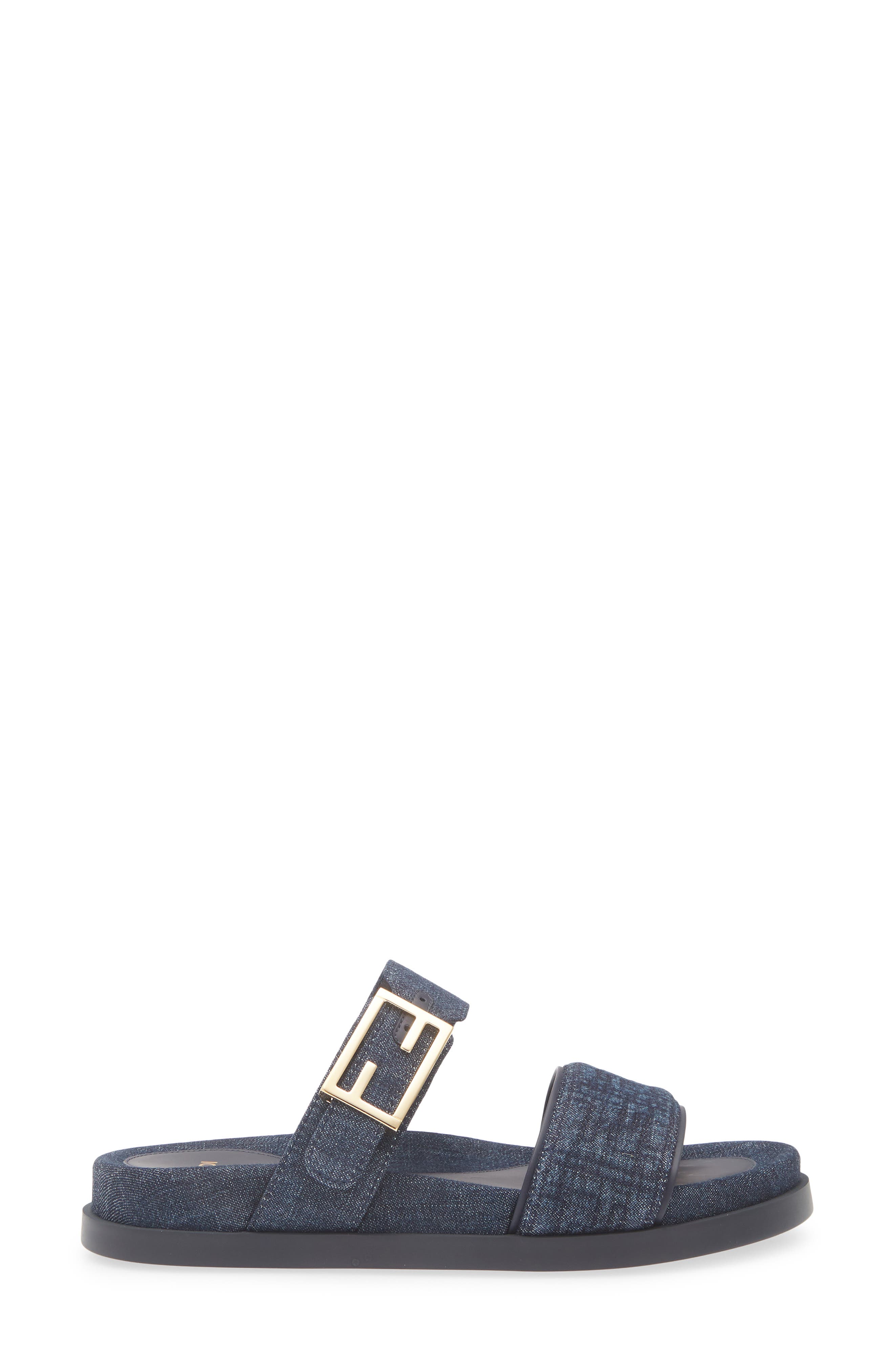 Fendi Feel Footbed Slide Sandal, Alternate, color, Blue