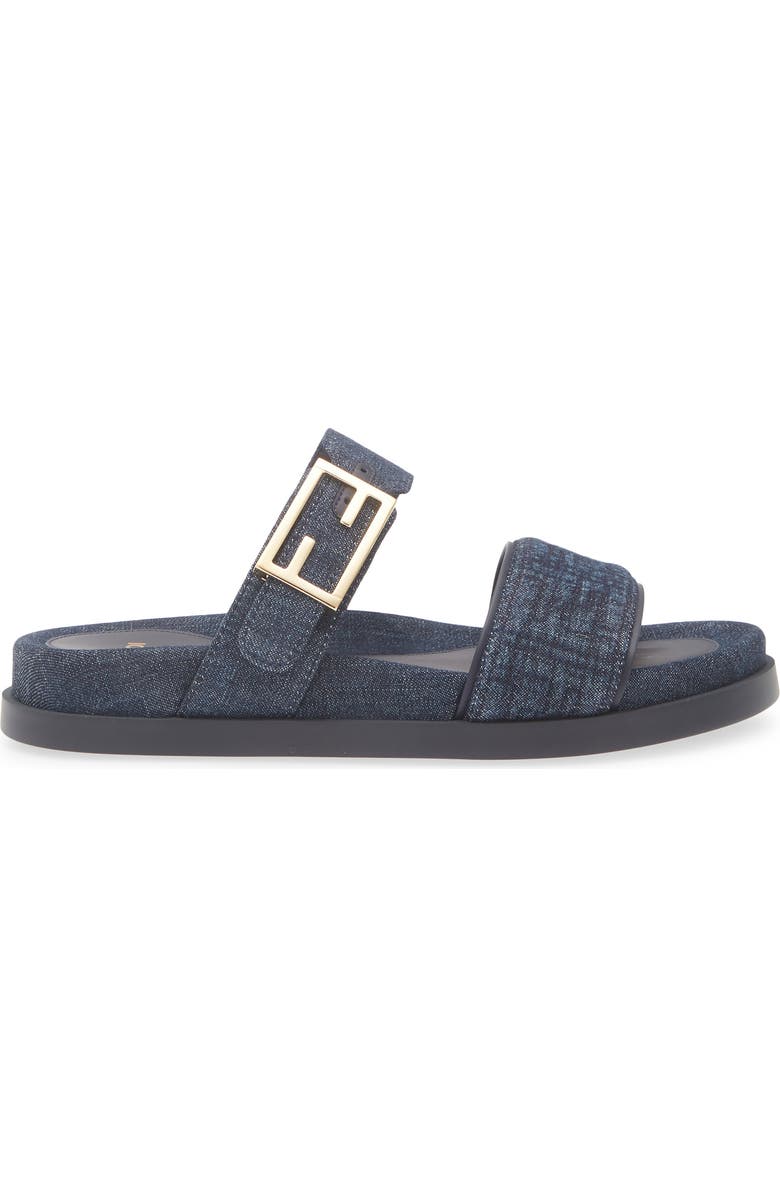 Fendi Feel Footbed Slide Sandal, Alternate, color, Blue