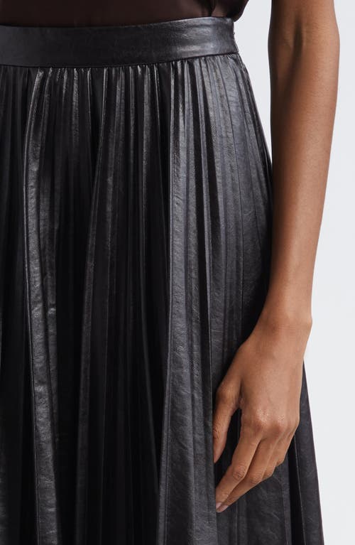A.l.c . Etta Faux Leather Pleated Midi Skirt In Black