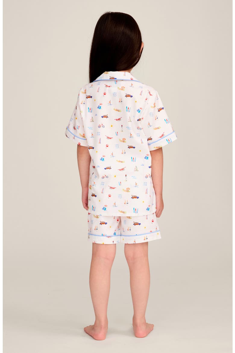 Summer Nostalgia Cotton Blend Shorts Pajamas, Alternate, color, WHITE