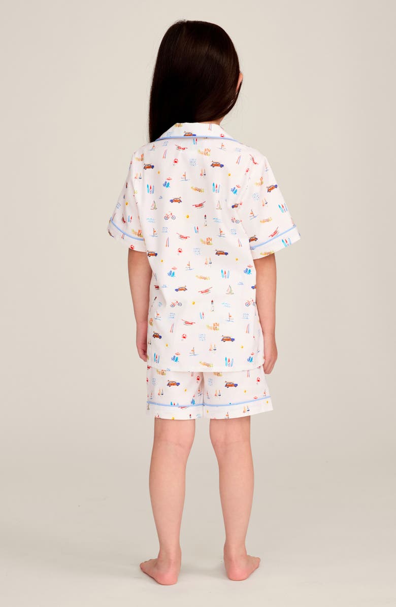 Petite Plume Kids' Summer Nostalgia Cotton Blend Pajama Shorts Set, Alternate, color, White