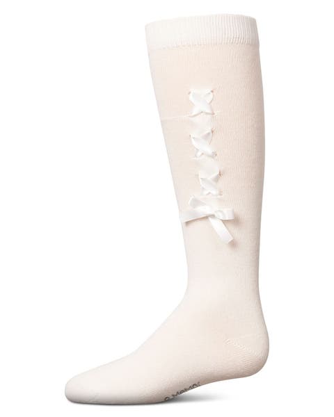 Weaved Velvet Bow Knee High Socks (ittle Kid & Big Kid)