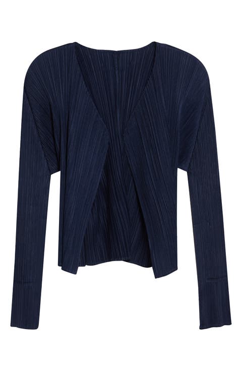 New Colorful Basics 4 Pleated Cardigan