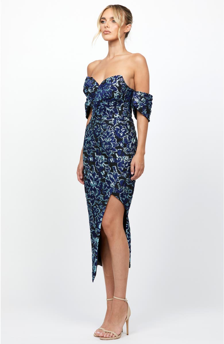 Bariano Jordana Jacquard Midi, Alternate, color, Blue