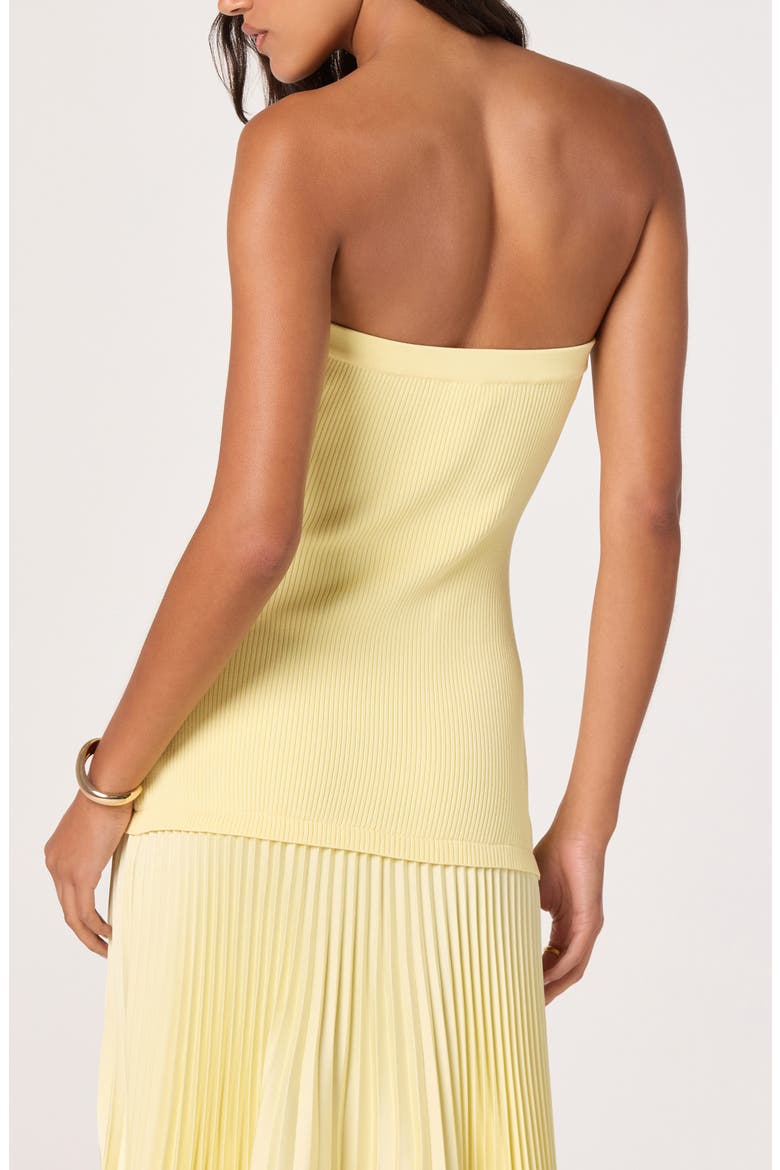 Selune Strapless Mixed Media Dress, Alternate, color, YELLOW