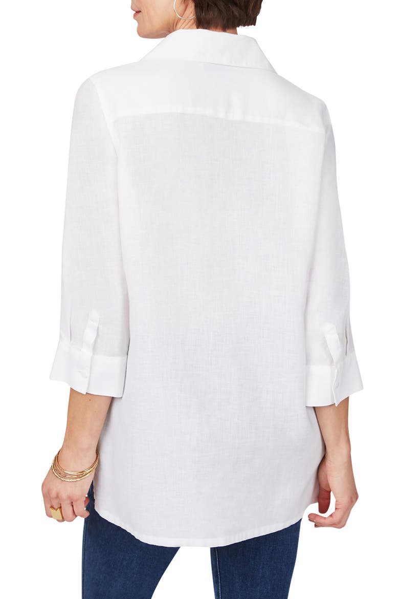 Sterling Button Front Non-Iron Linen Shirt, Alternate, color, WHITE