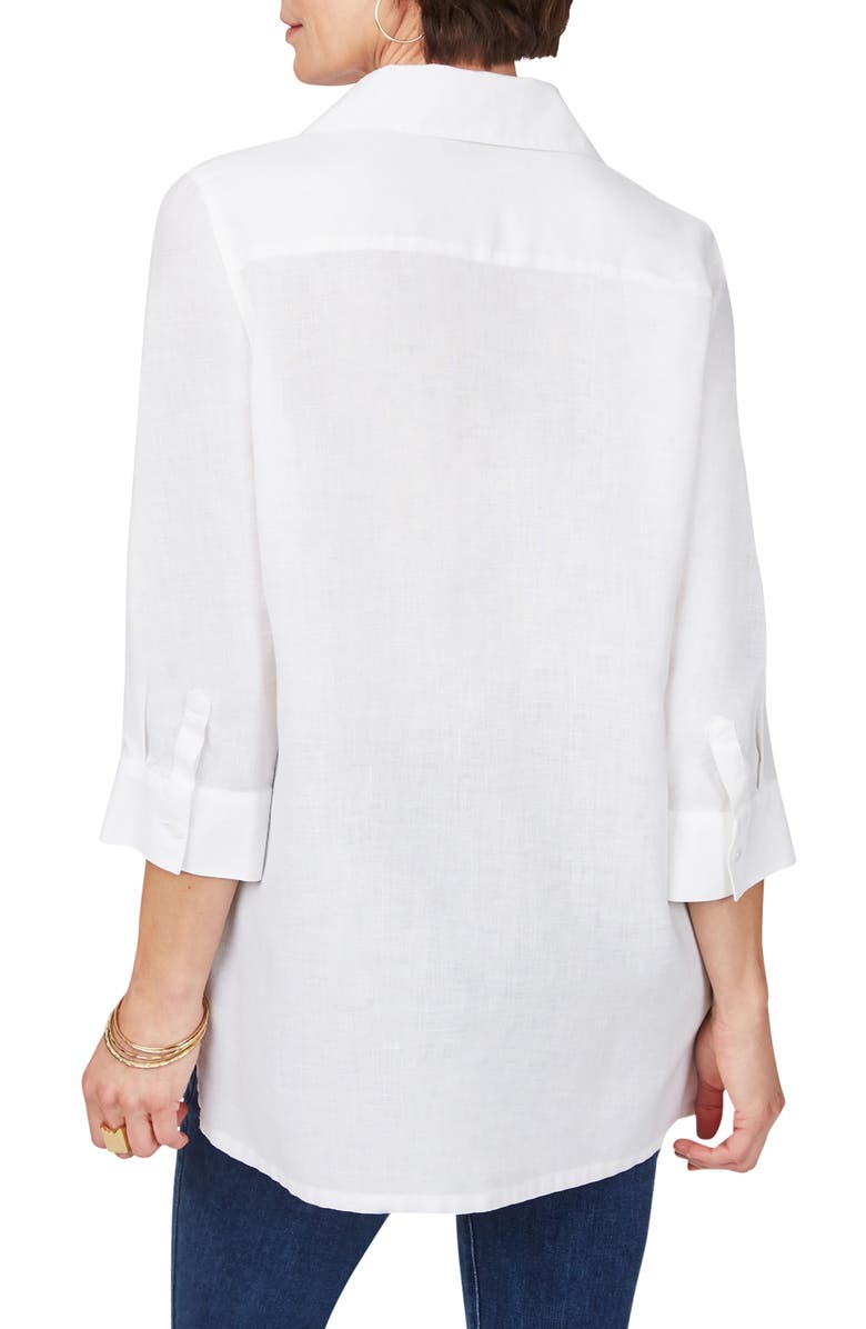 Foxcroft Sterling Button Front Non-Iron Linen Shirt, Alternate, color, 