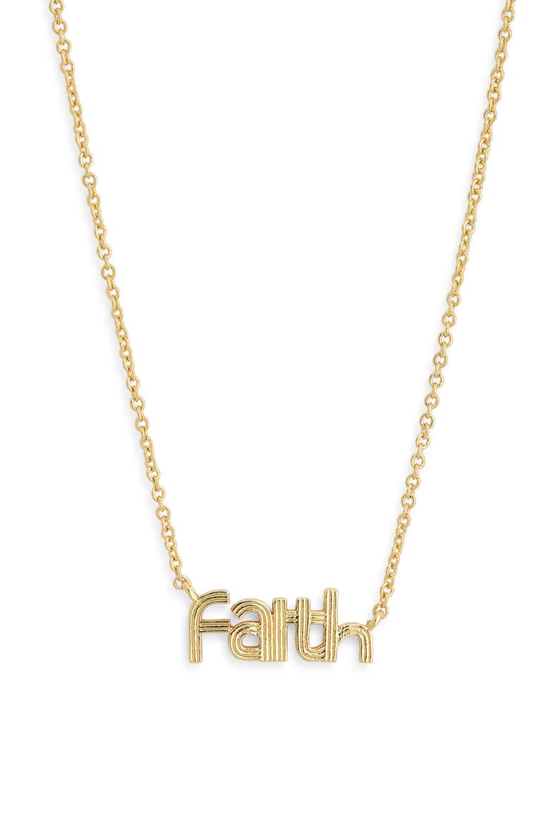 Faith Pendant Necklace, Alternate, color, GOLD