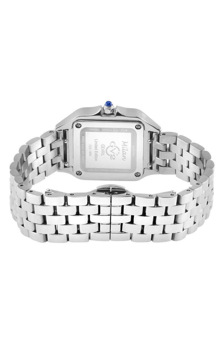 GEVRIL Milan Diamond Dial Bracelet Watch, 27.5mm - 0.015ct., Alternate, color,