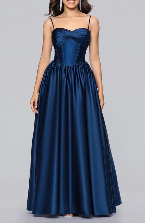 Basque Waist Satin Gown