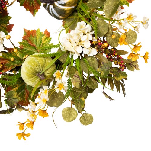 Northlight Pumpkins And Berries Artificial Fall Harvest Twig Wreath In Multi
