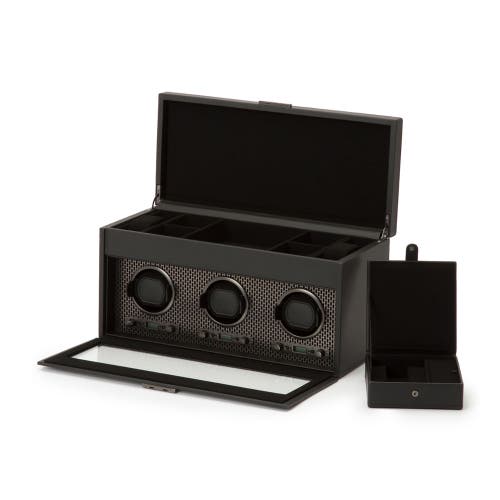 Wolf Axis Triple Watch Winder With Storage In Black