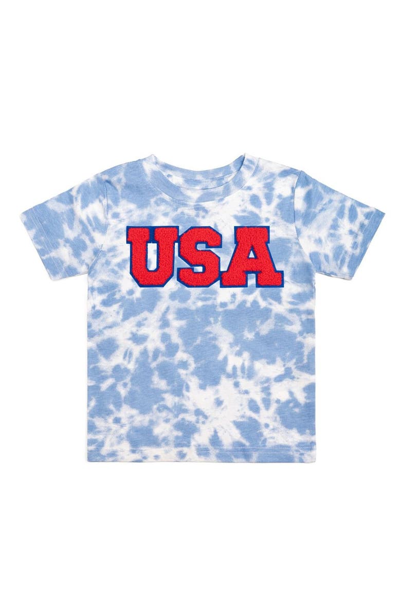 Sweet Wink USA Patch Tie Dye Short Sleeve T-Shirt, Main, color, Multicolor