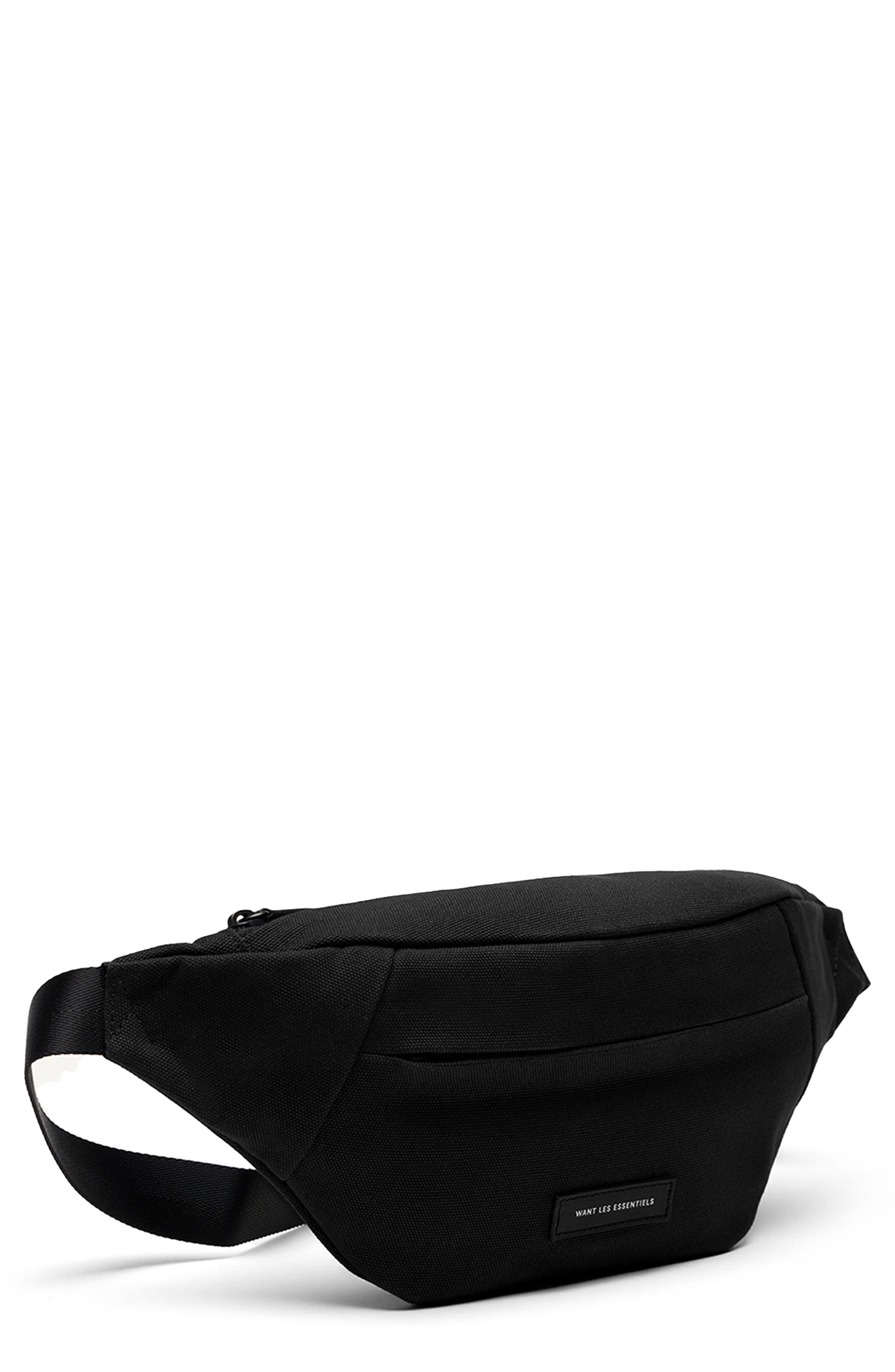 WANT Les Essentiels Atlin Organic Cotton Canvas Belt Bag, Alternate, color, Black