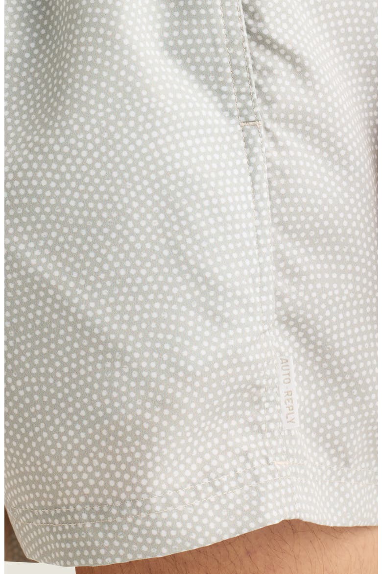 Sebastian Print 4-Inch Nylon Swim Trunks, Alternate, color, FOG/ WHITE MICRO DOT