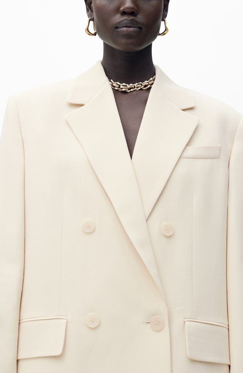 MANGO Suki Double Breasted Blazer, Alternate, color, Yellow