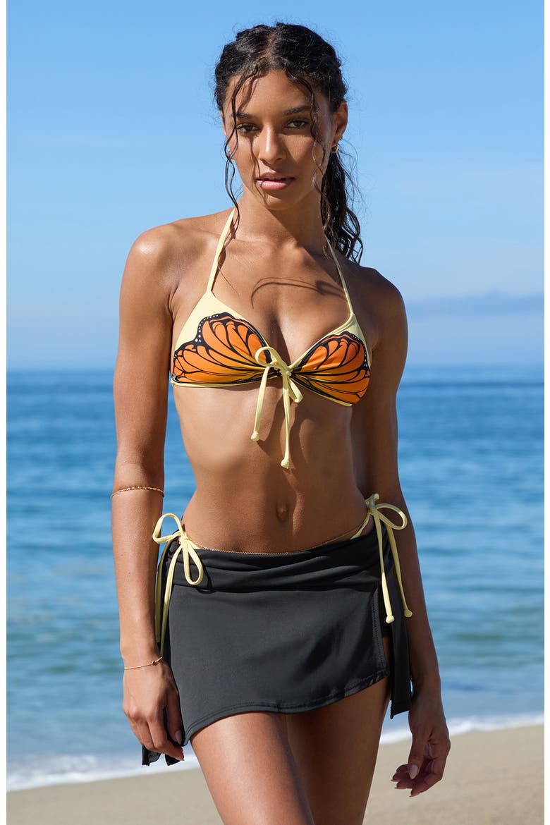 Nova Cinch Triangle Bikini Top, Main, color, YELLOW