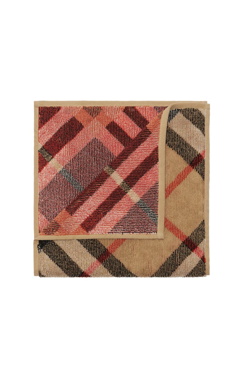 Burberry Skinny Check Cotton Towel, Alternate, color, Sand