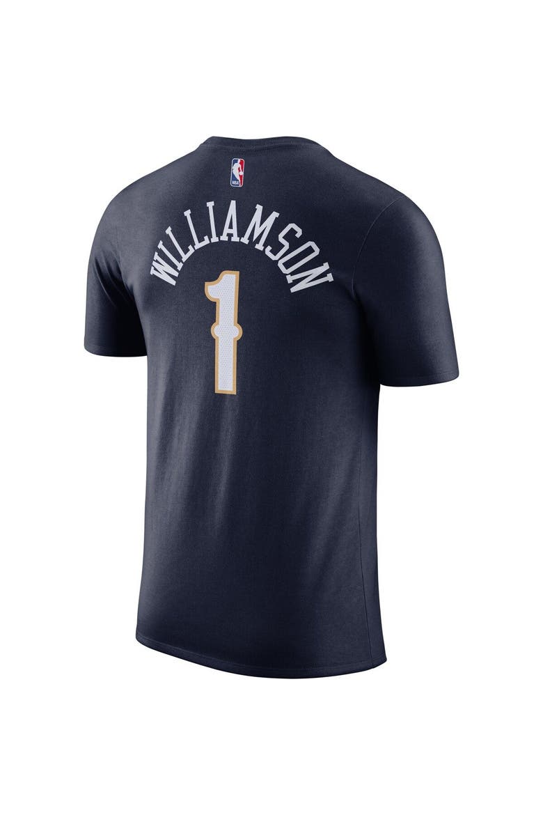 Men's Nike Zion Williamson Navy New Orleans Pelicans 2019/2020 Name & Number Performance T-Shirt, Alternate, color, Navy