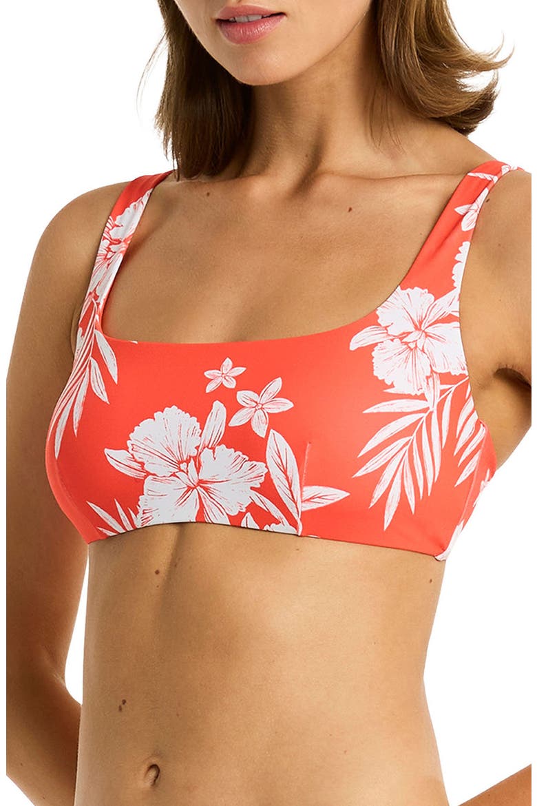 Aloha Square Neck Bikini Top, Alternate, color, FLAME