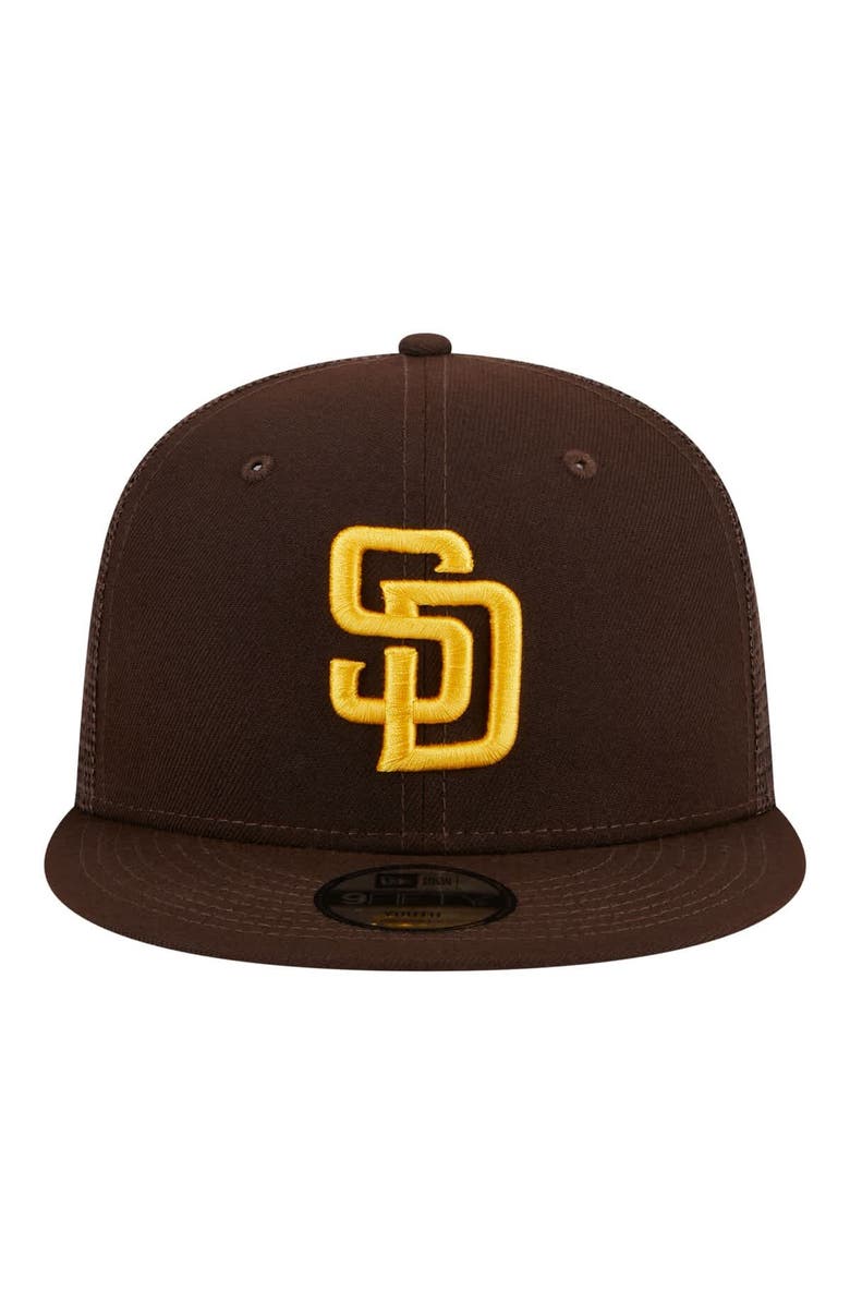 New Era Youth New Era Brown San Diego Padres 9FIFTY Trucker Snapback Hat, Alternate, color, Brown