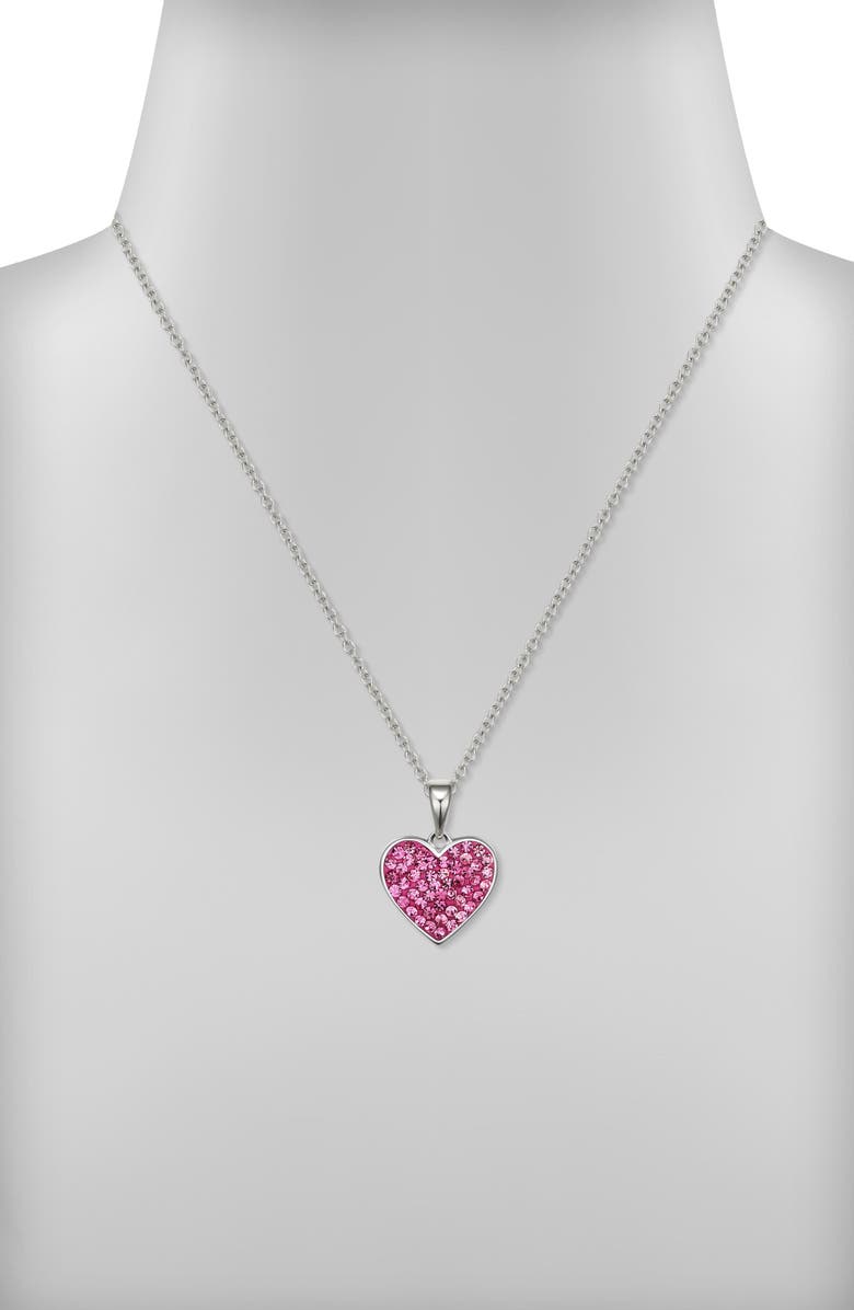 Lily Nily Kids' Crystal Heart Pendant Necklace, Alternate, color, Pink