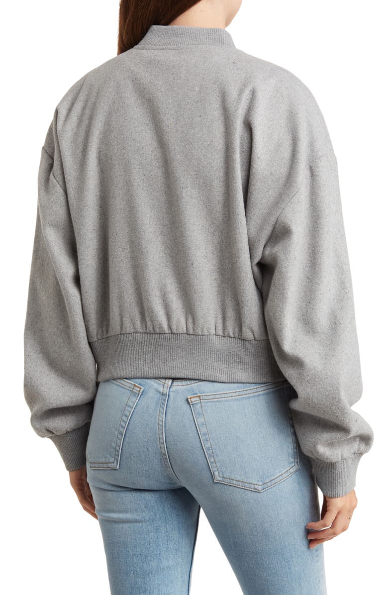 Blu Pepper Crop Bomber Jacket, Alternate, color,