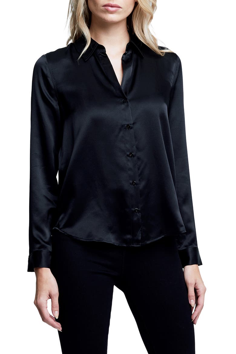 Tyler Silk Blouse, Main, color, BLACK