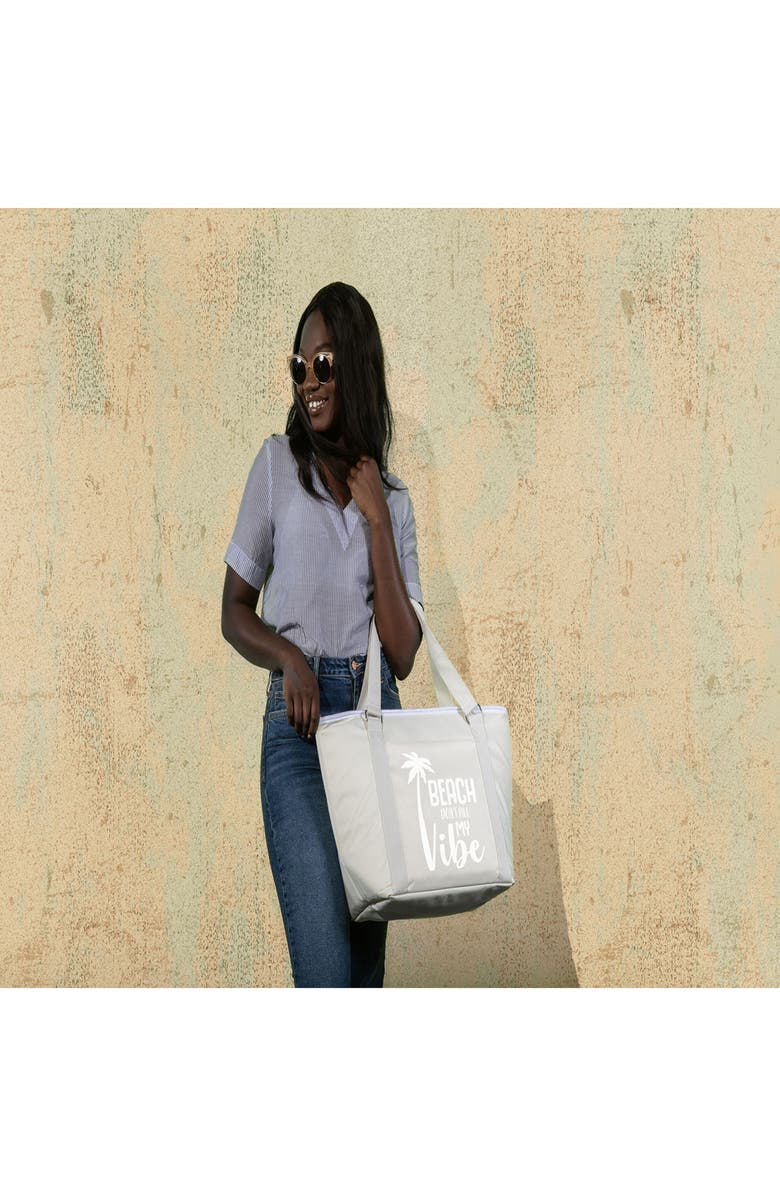 Picnic Time Topanga Beach Don't Kill My Vibe Sand Cooler Tote Bag, Alternate, color, 