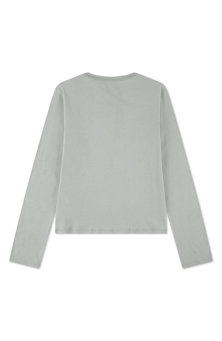 abercrombie kids Kids' Essential Long Sleeve Rib Henley, Alternate, color, Aqua Gray