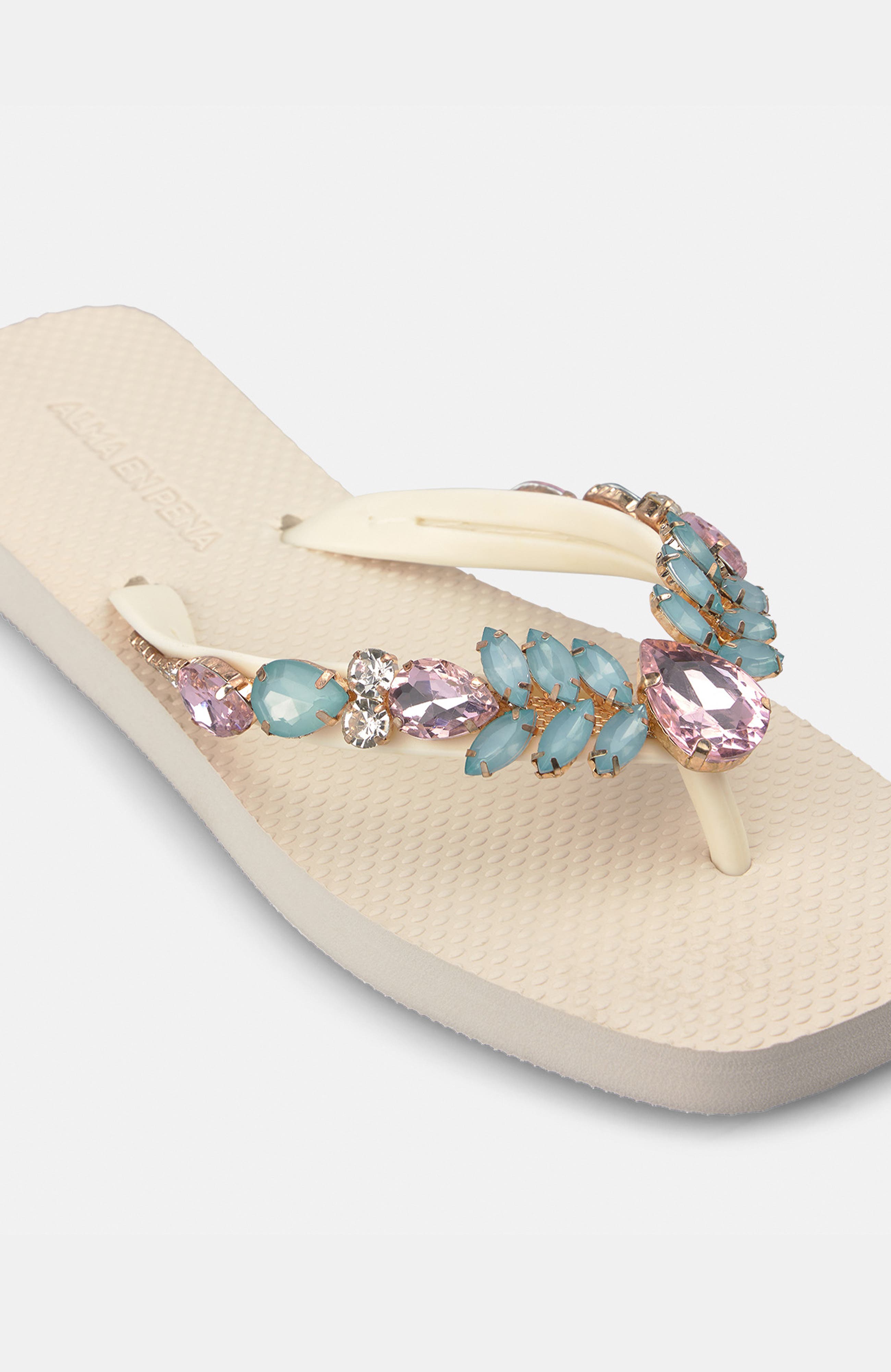 T-Cut Swim Sandal Rhinestones, Alternate, color, Summer White