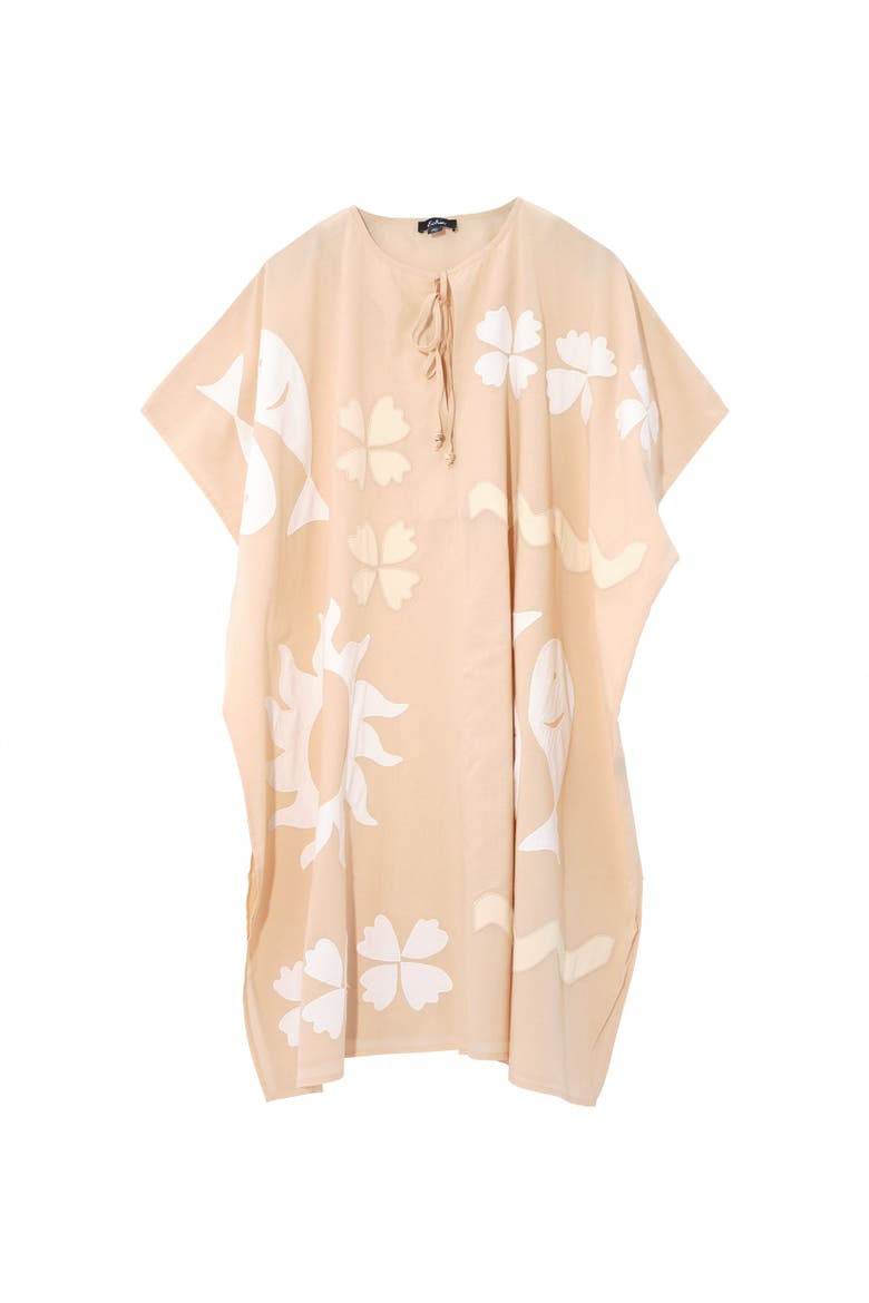 Sunup Applique Caftan, Main, color, Cream