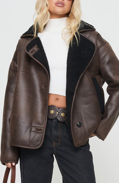 Brown Shearling & Faux Shearling | Nordstrom Brown Shearling & Faux Shearling | Nordstrom