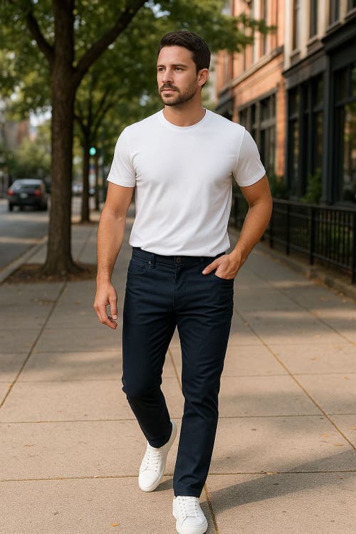 Benben Mens 2 Pack Chinos Slim Fit Stretch Pants In Black