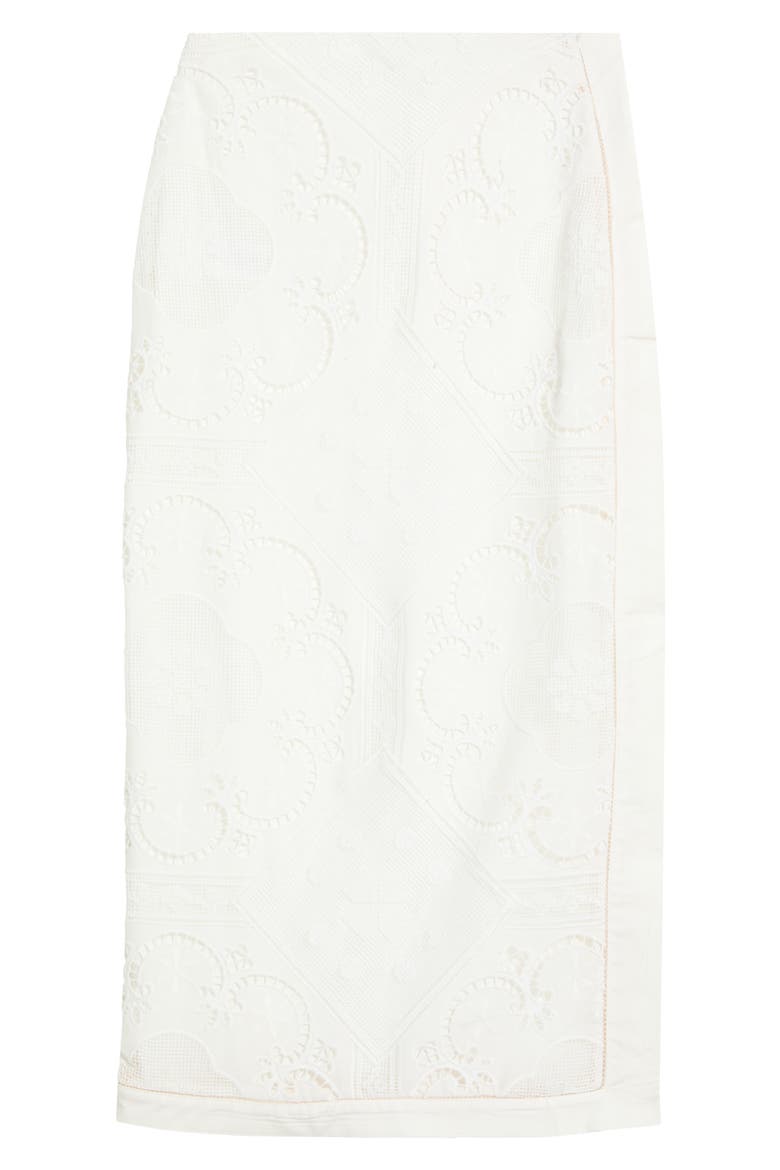 Cecilia Lace Midi Skirt, Alternate, color, WHITE