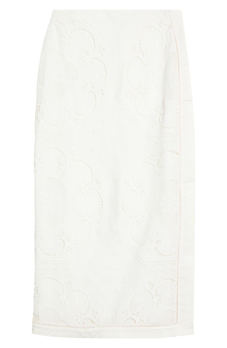 HOUSE OF CB Cecilia Lace Midi Skirt, Alternate, color, White
