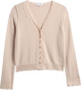 Re/Done Ruby Lace Trim Cashmere Cardigan
