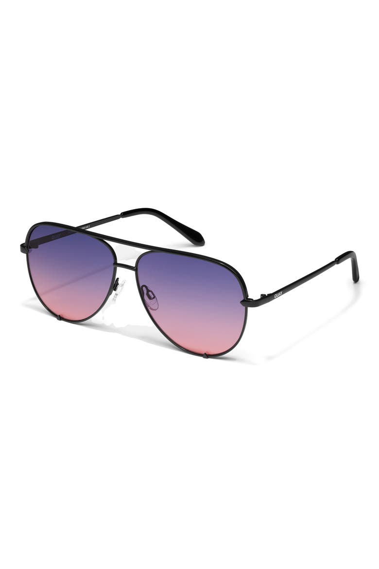 High Key 64mm Oversize Aviator Sunglasses, Alternate, color, BLK/DSKPNK