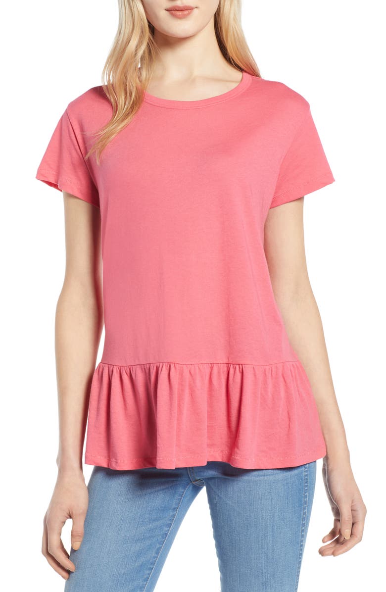 Caslon<sup>®</sup> Peplum Tee, Main, color,
