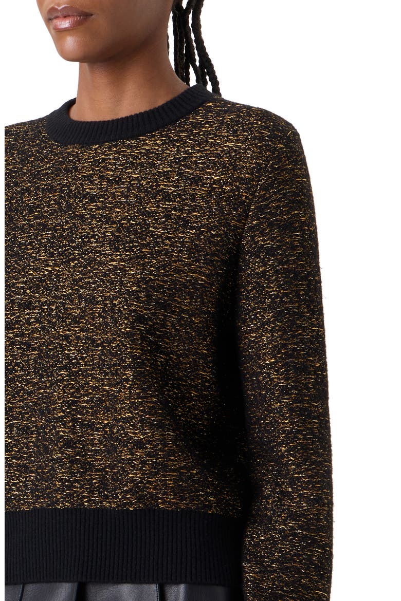 Metallic Cashmere Blend Sweater, Alternate, color, BLACK-GOLD