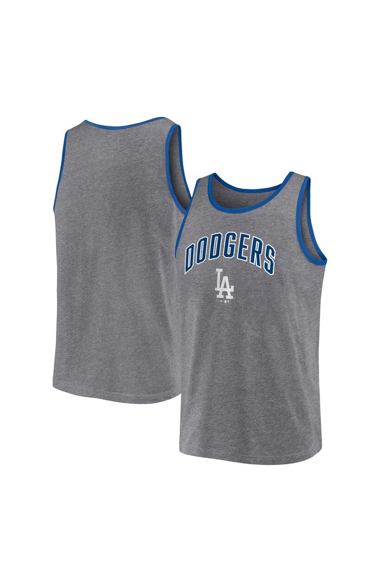 FANATICS Men's Fanatics Branded  Heather Gray Los Angeles Dodgers Primary Tank Top, Main, color, 