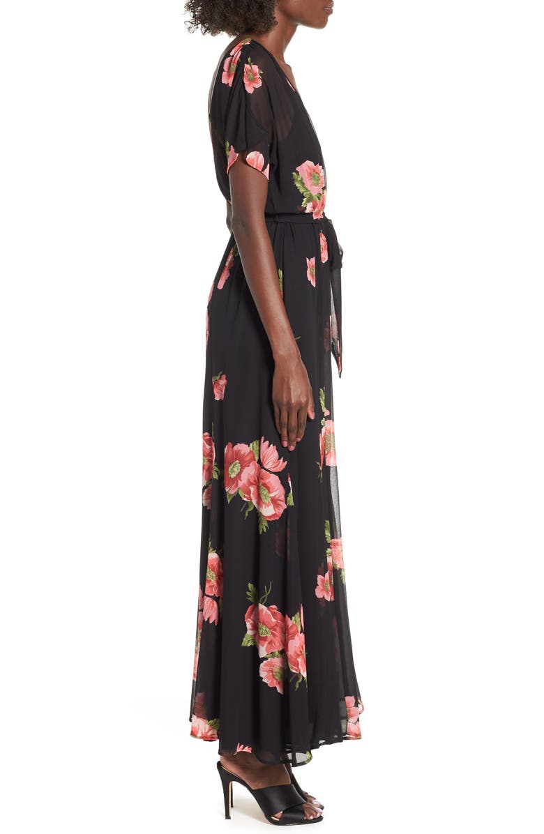 Row A Surplice Tie Floral Maxi Dress, Alternate, color, 