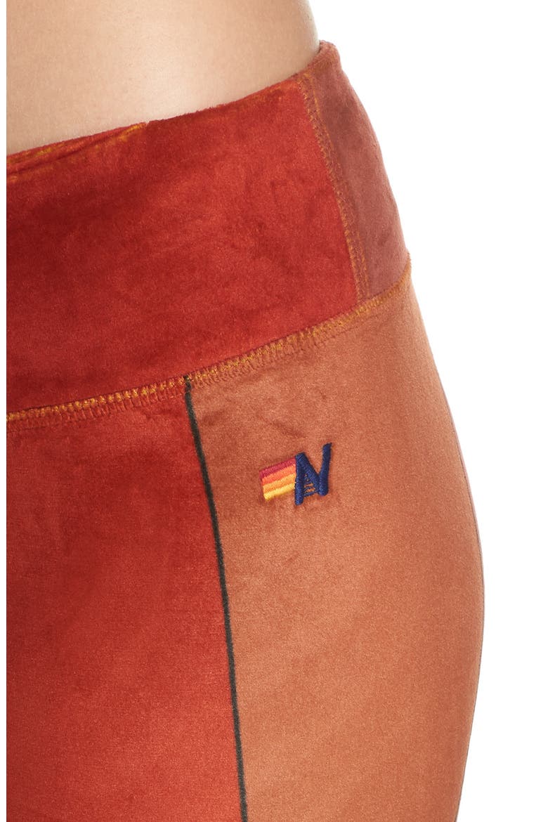 Rainbow Sunburst Velour Leggings, Alternate, color, RAINBOW