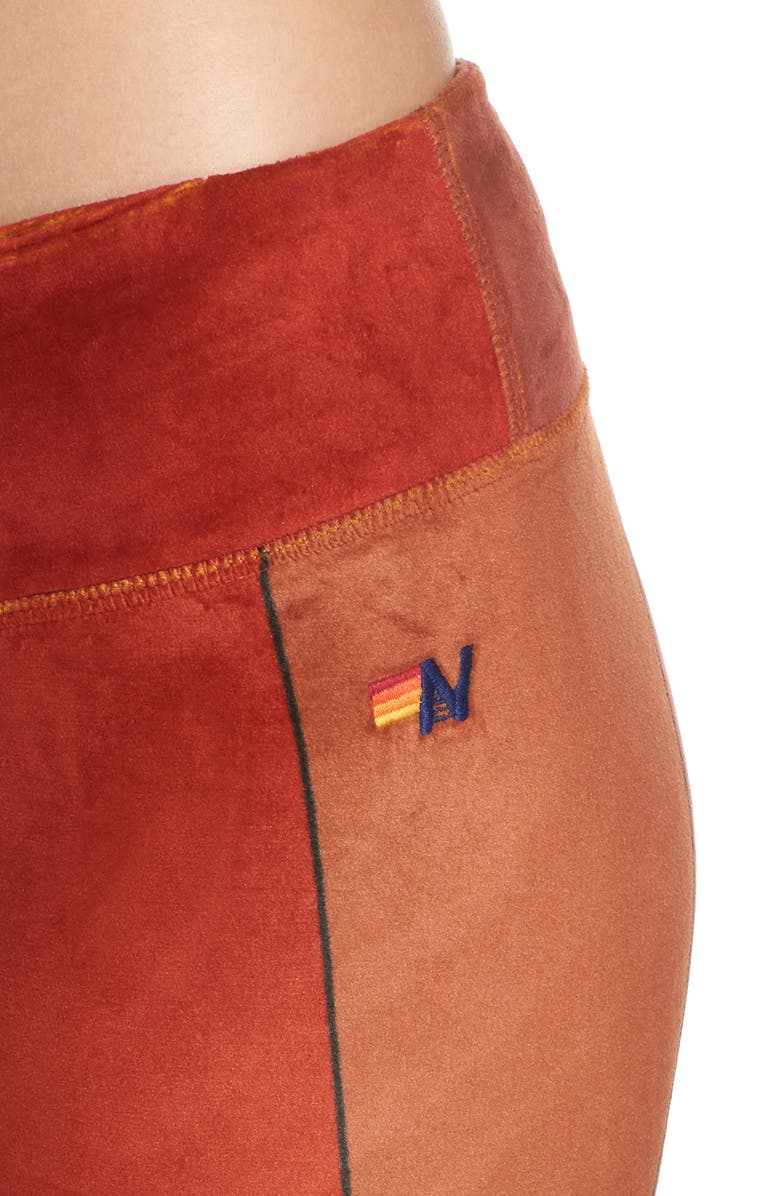 Aviator Nation Rainbow Sunburst Velour Leggings, Alternate, color, 