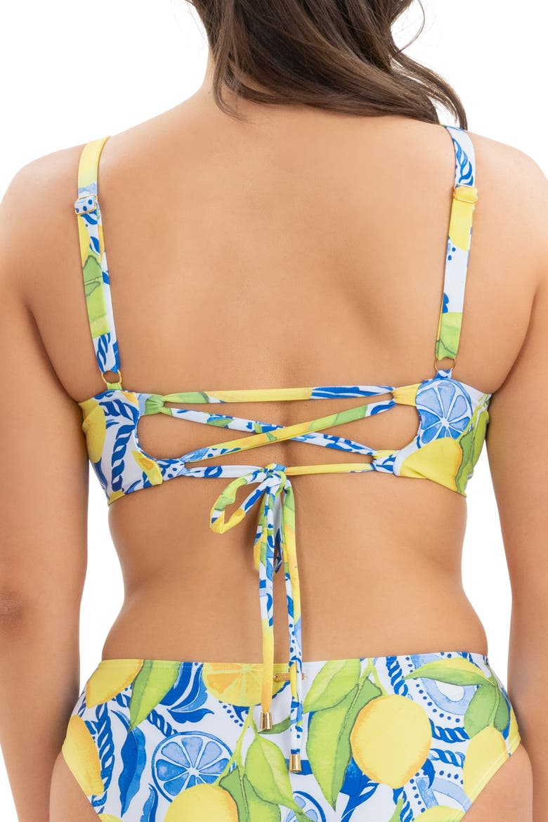 The Positano - Lemon Print Underwire Bikini Top, Alternate, color, White