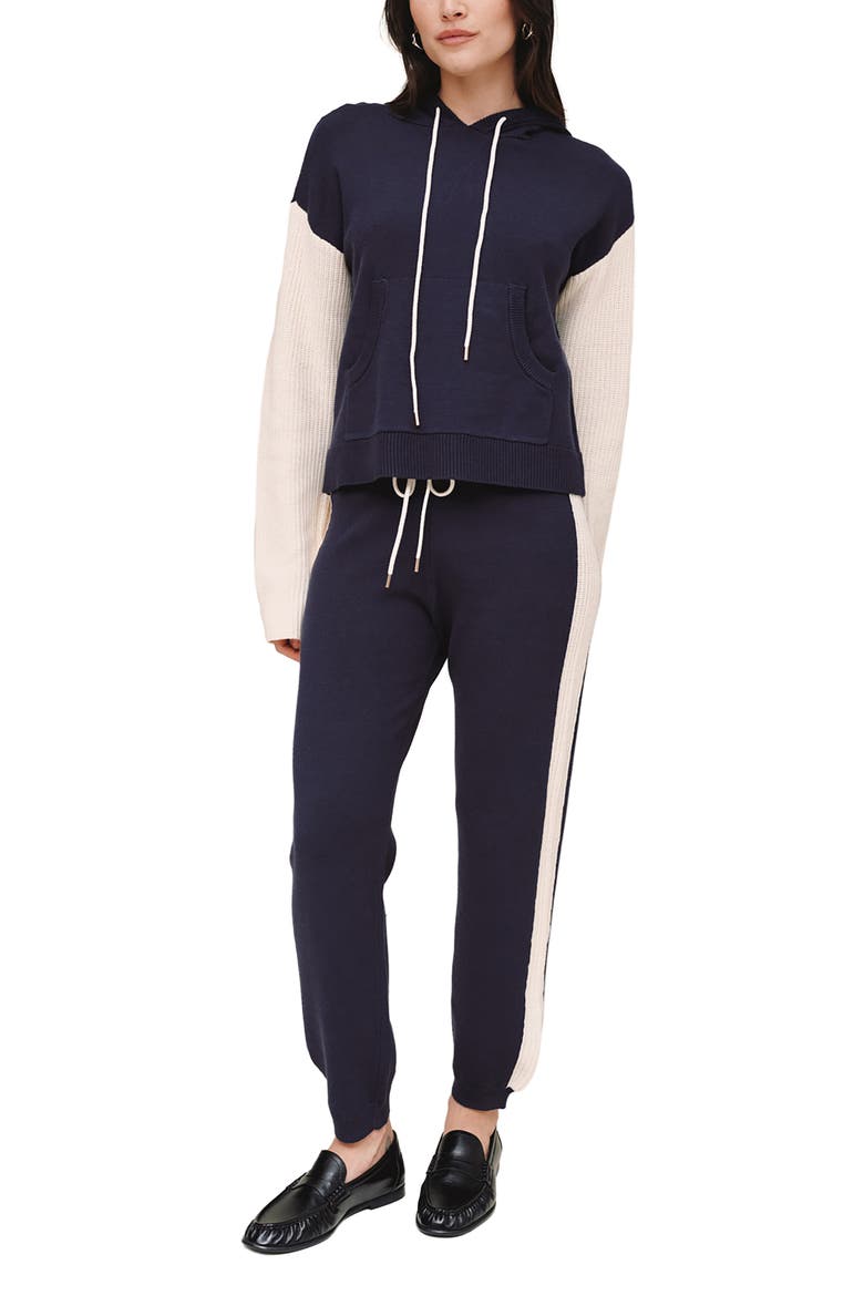 Contrast Stripe Knit Joggers, Alternate, color, MIDNIGHT FROST