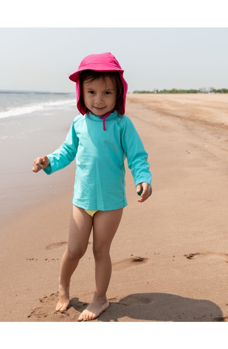 Leveret Kids Long Sleeve Rash Guard, UPF 50+ Swim Shirt, Alternate, color, Aqua